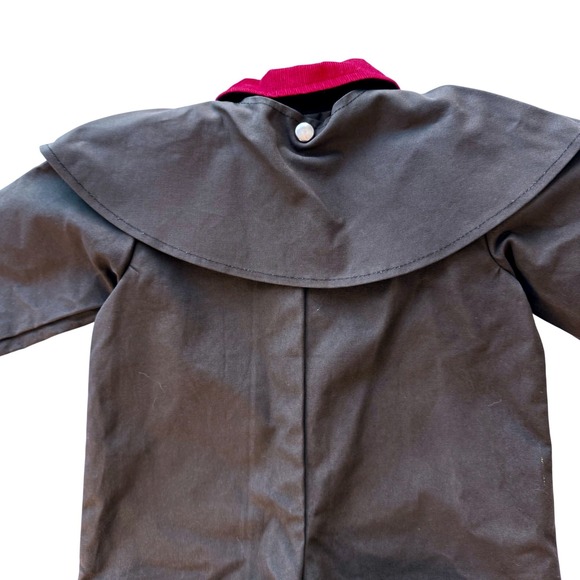 Kids Black Duster Red Corduroy Collar Cuffs Rodeo Western Cowboy Style - Picture 7 of 12